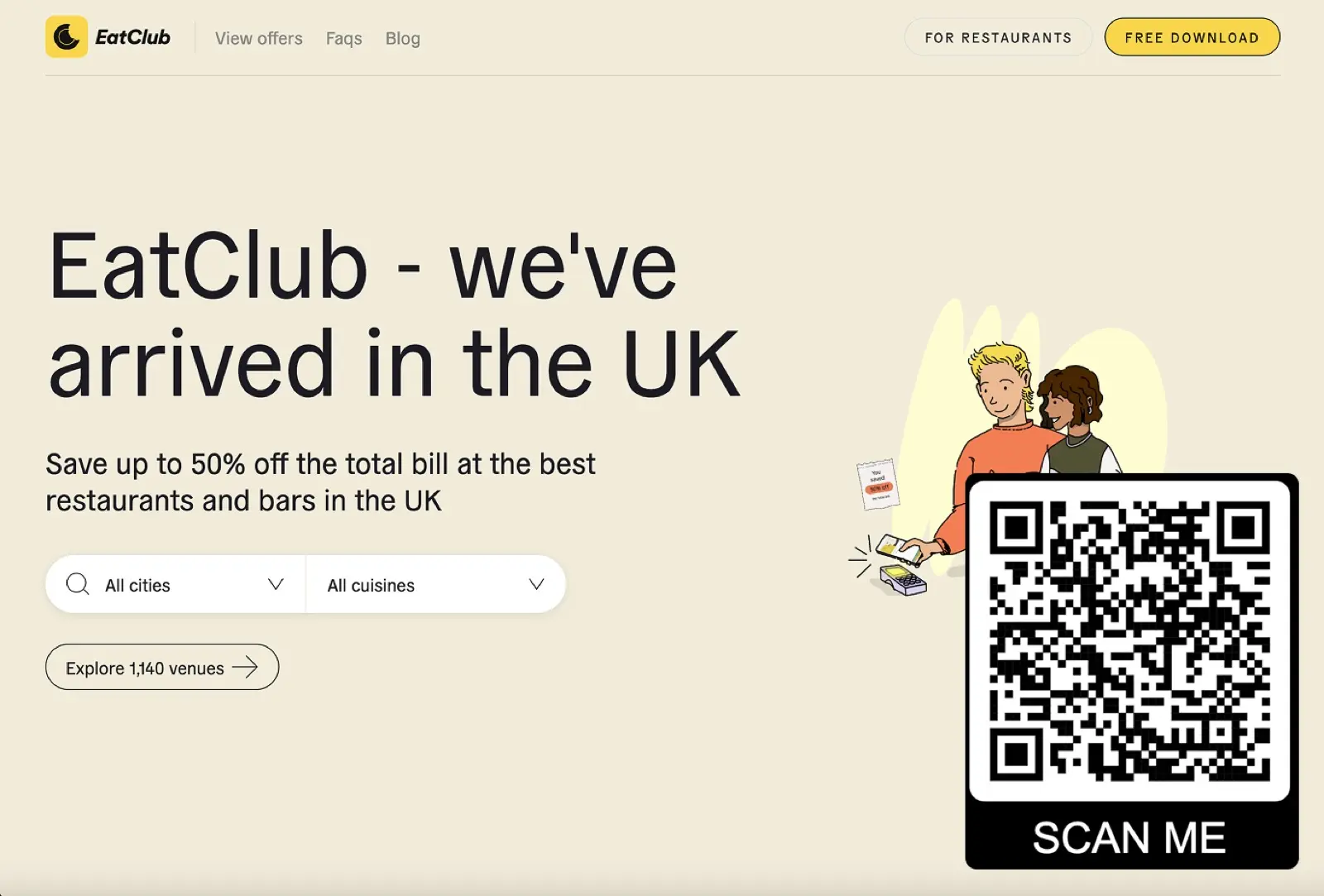 EatClub London restaurant discount offer