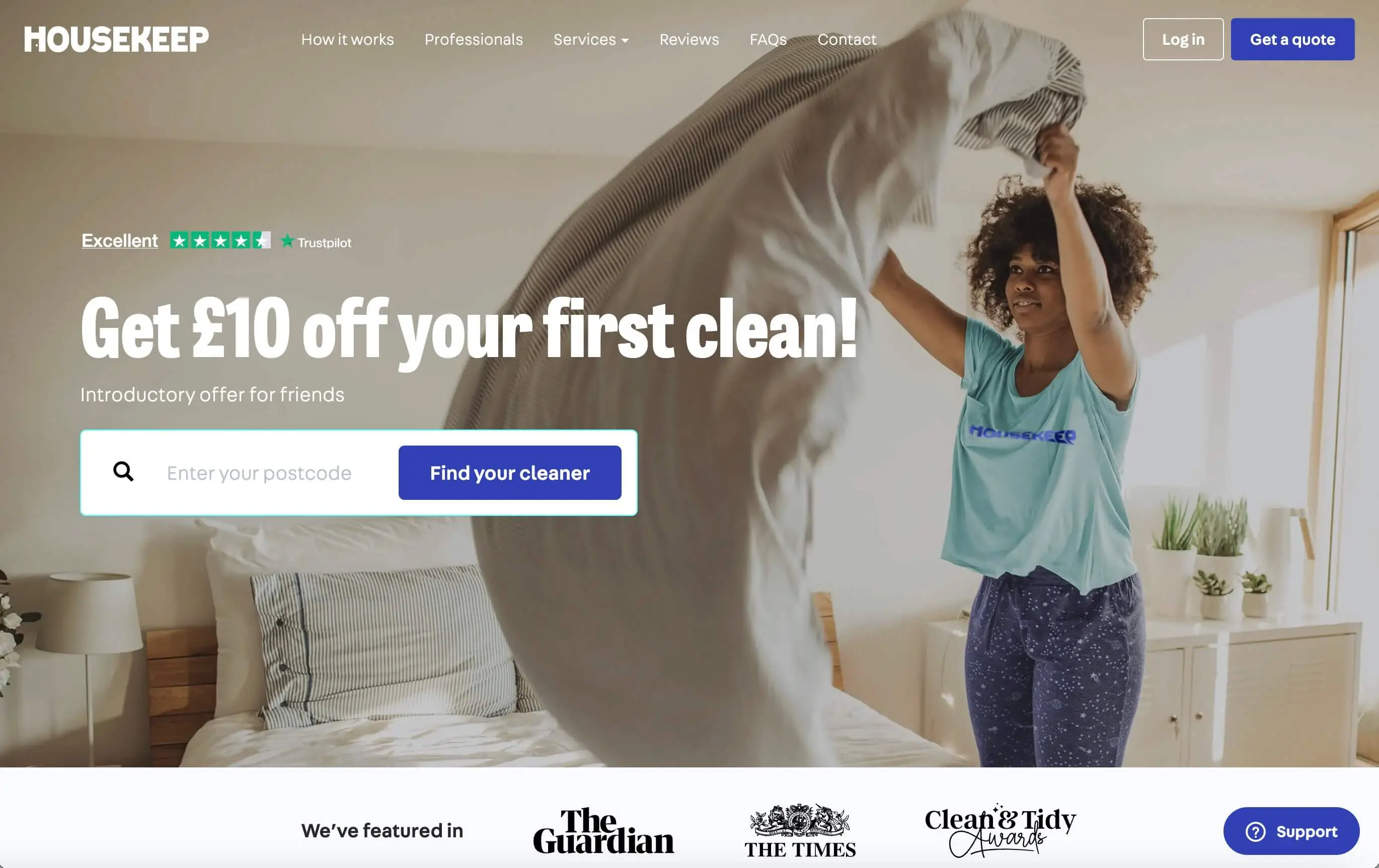 Housekeep £10 new customer cleaning discount