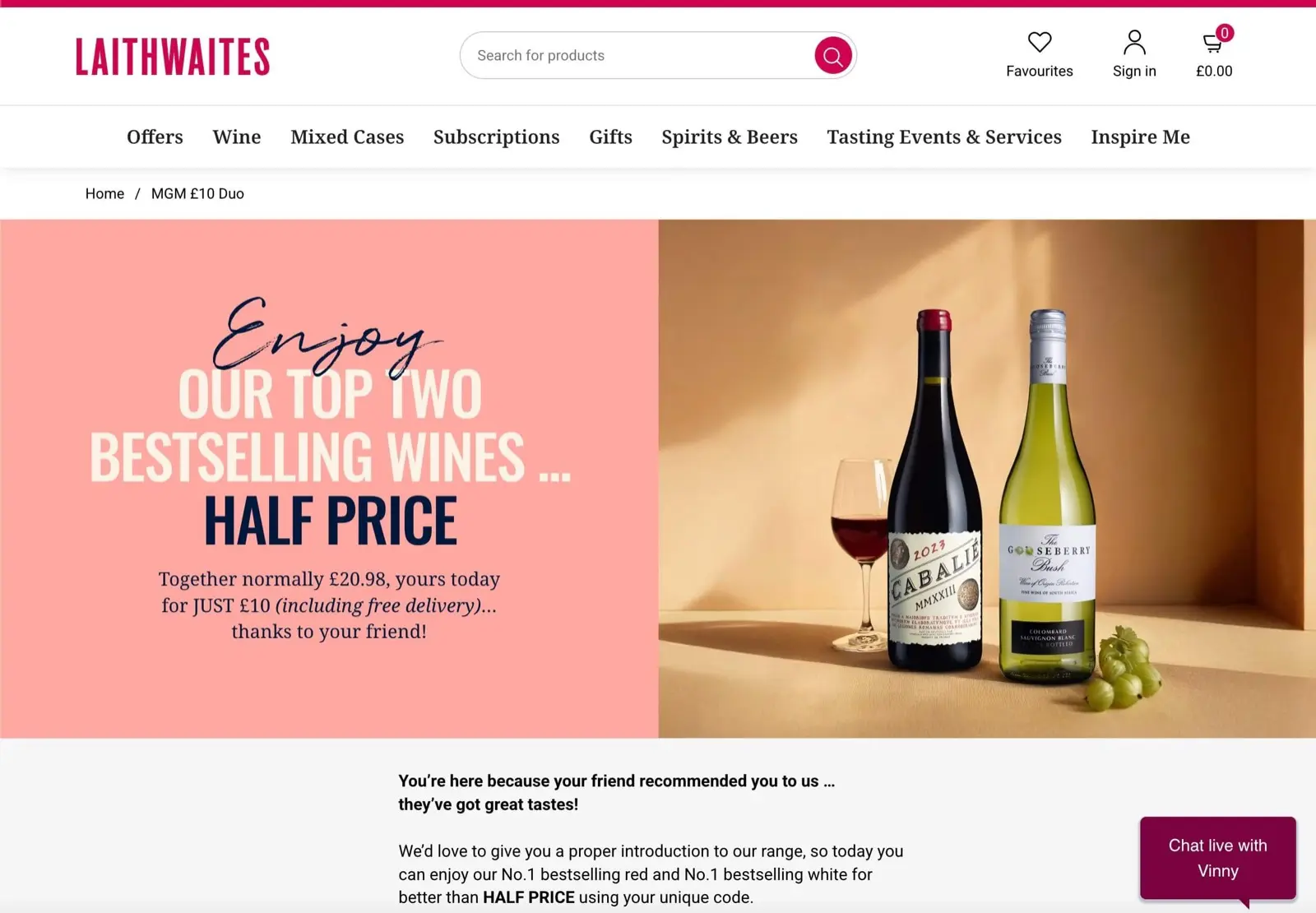 Laithwaites introductory wine offer