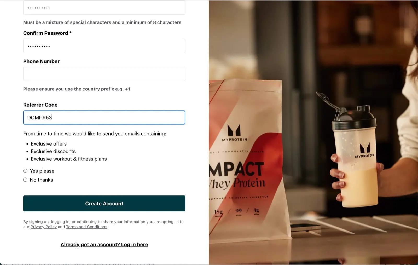 Myprotein first order referral discount