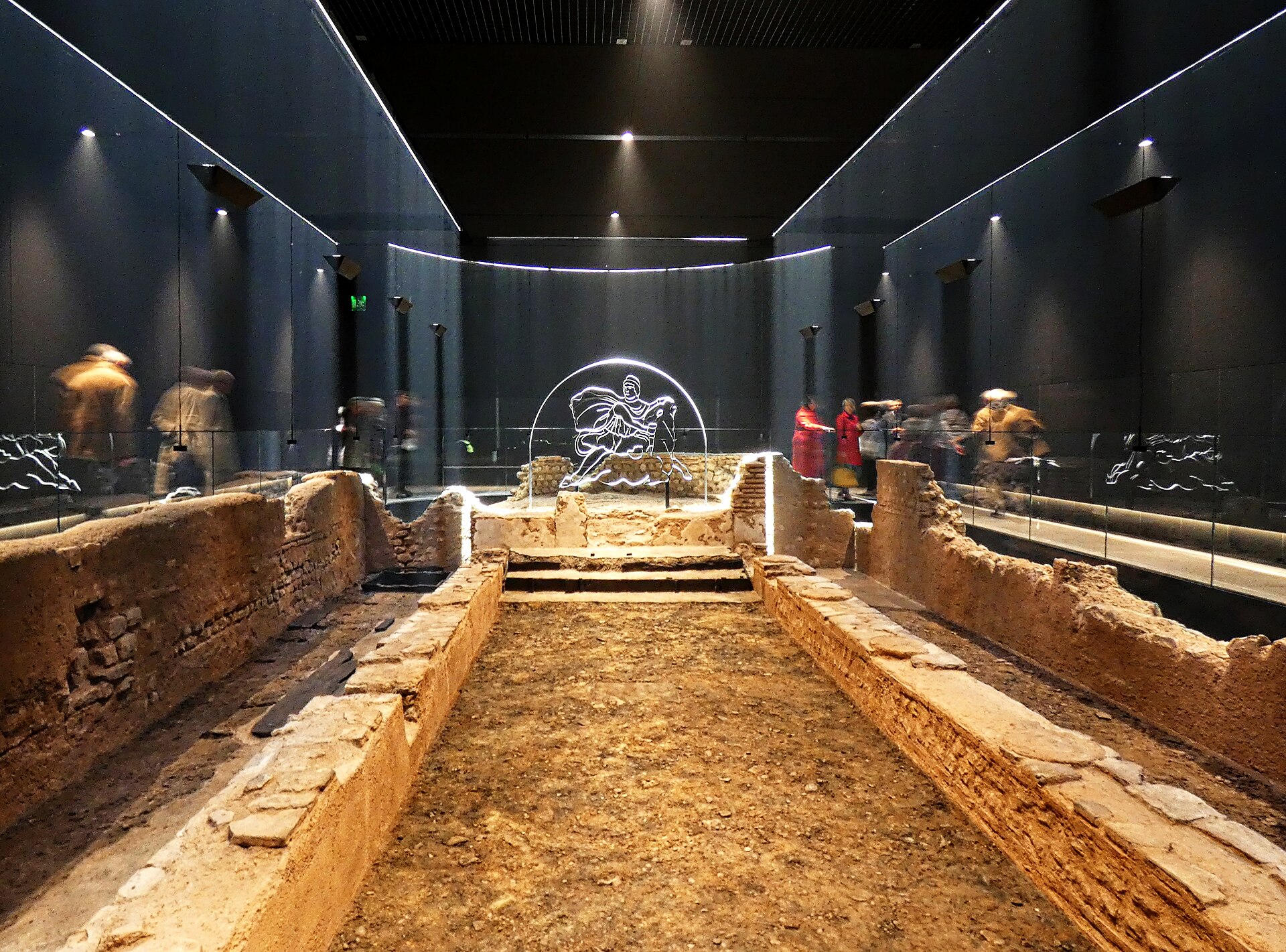 The restored Roman Temple of Mithras at London Mithraeum