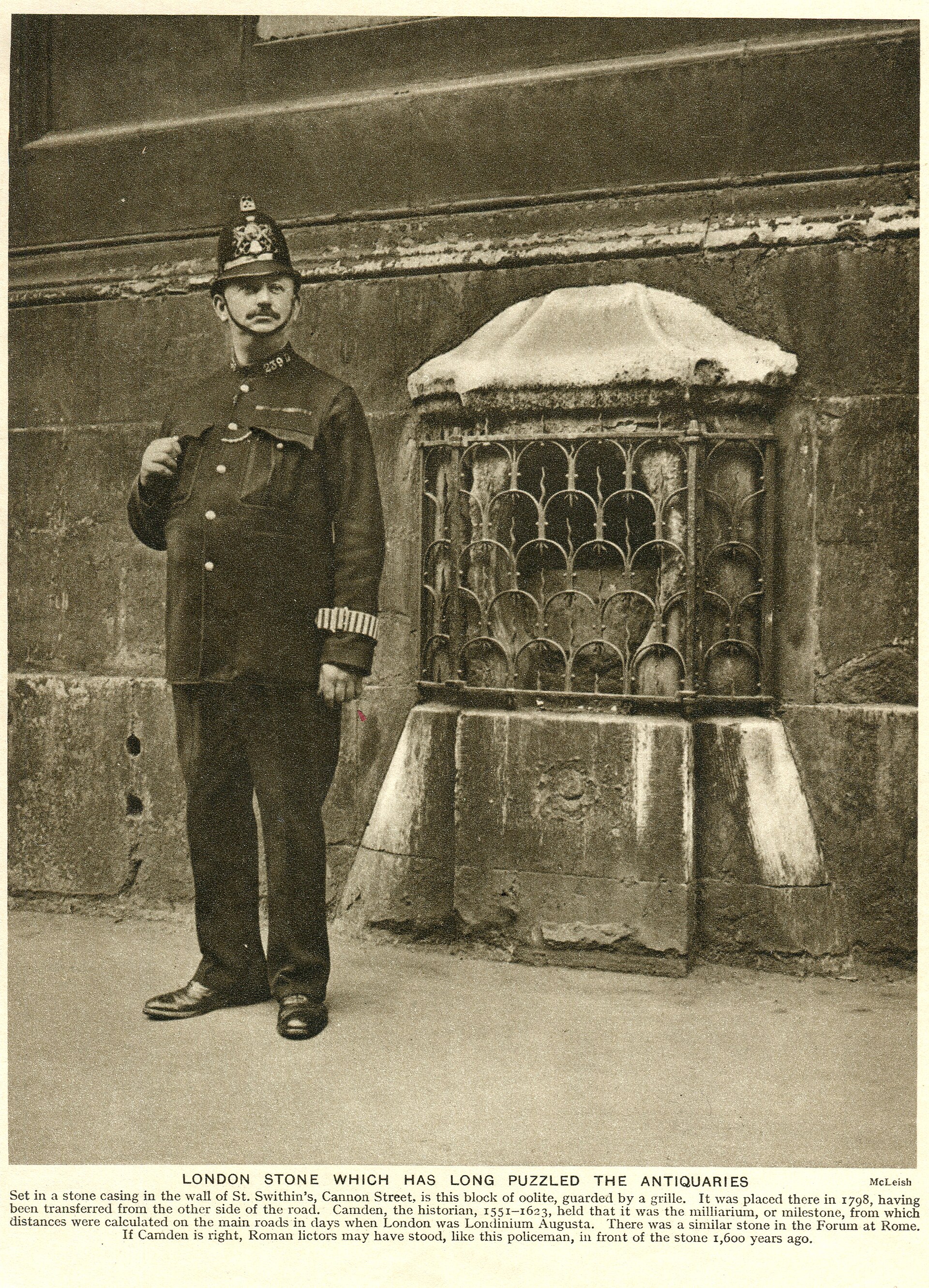 Historic photograph of London Stone at Cannon Street